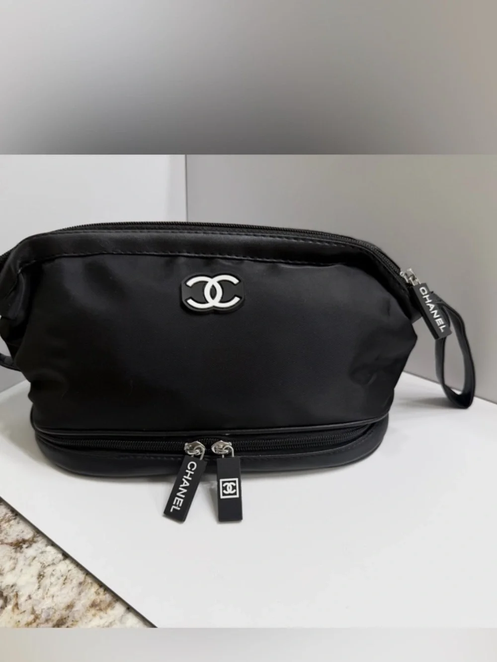 CHANEL VIP GWP nylon black cosmetic / essentials bag
